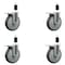 Service Caster 6'' Thermoplastic Rubber Swivel 1-3/4'' Expanding Stem Caster Set Total Lock Brake, 4PK SCC-EXTTL20S614-TPRB-134-4 - alternate 1